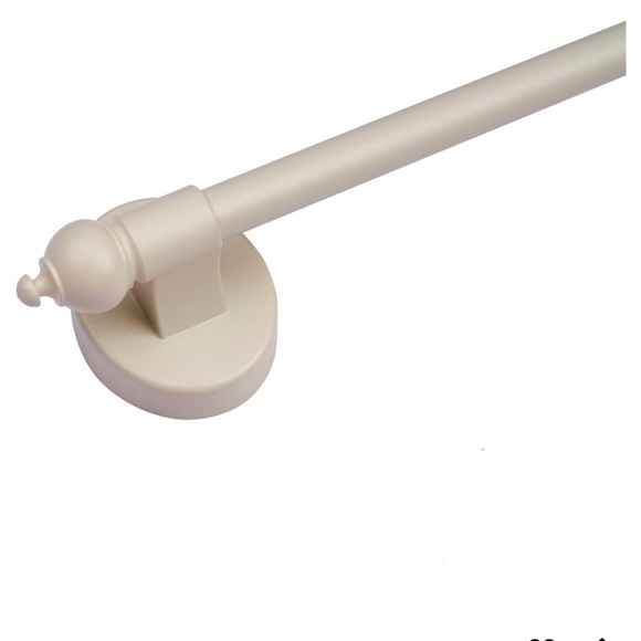 MAGNETIC Metal Cream Curtain Rod Holders Set of 2 Modern Minimalist Decor - Picture 3 of 11